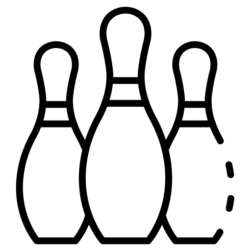 Bowling pin sports and competition bowling pin play icon