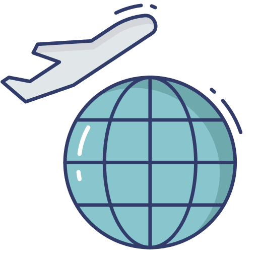 Airplane flight journey travel icon
