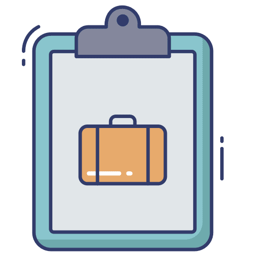 Clipboard security files and folders luggage icon