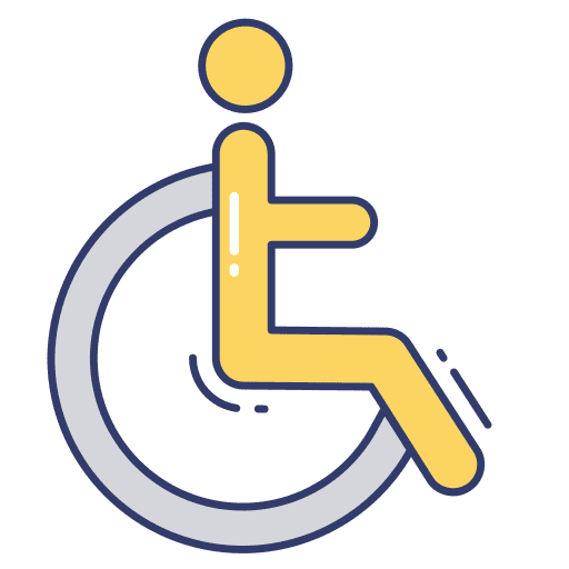Wheel chair signaling disability disabled person icon