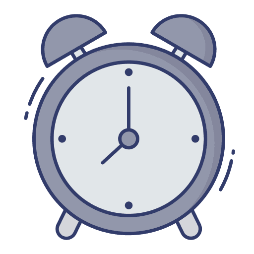 Alarm clock time and date alert watch icon