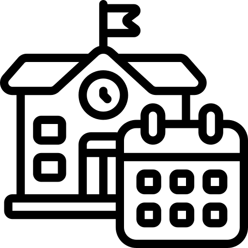 School time and date education semester icon