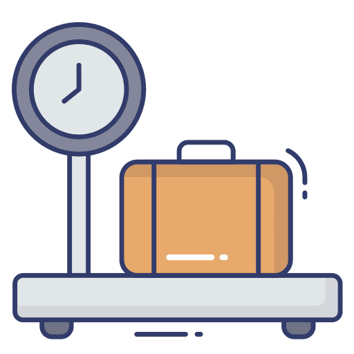 Weight scale luggage airport terminal icon