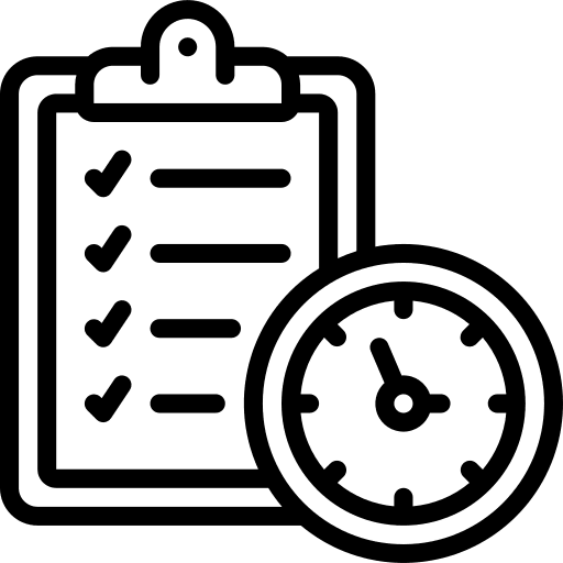 Clipboard timing education time and date icon
