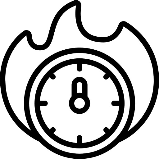 Timer time and date flame deadline icon
