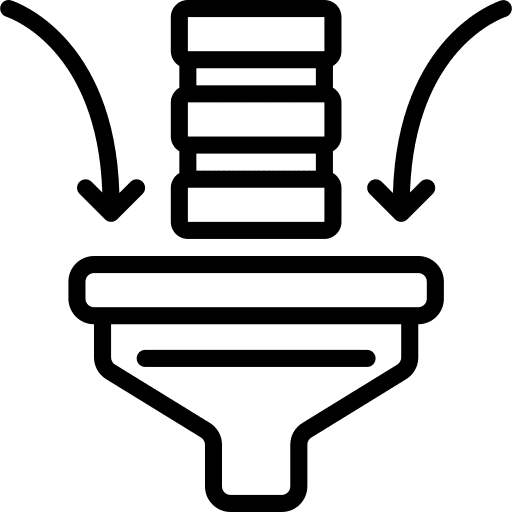 Funnel analysis filter collections icon