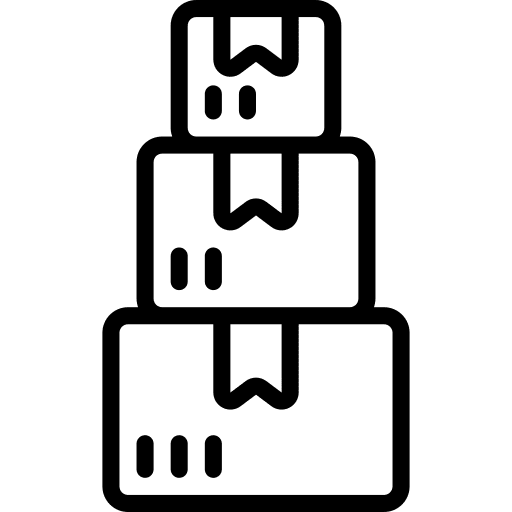 Boxes delivery time and date cardboard box icon