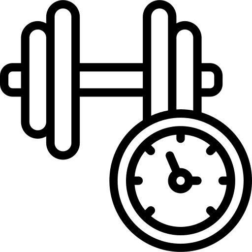 Dumbell dumbell gym clock icon