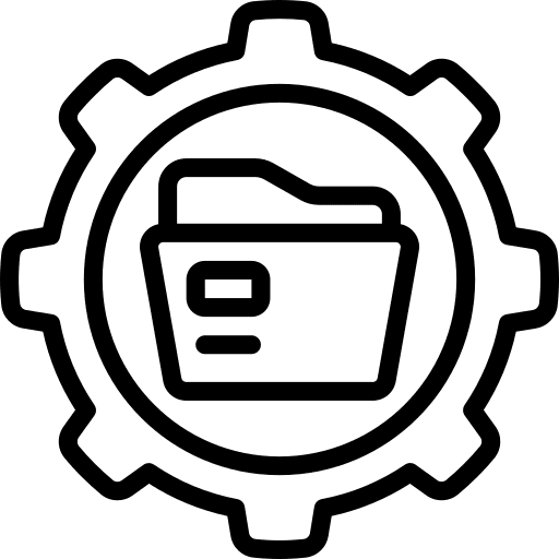 File management management files and folders setting icon
