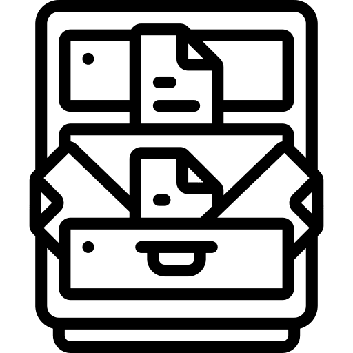 Filing cabinet time and date filing cabinet document icon