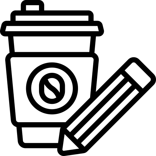 Coffee cup paper cup pencil food icon