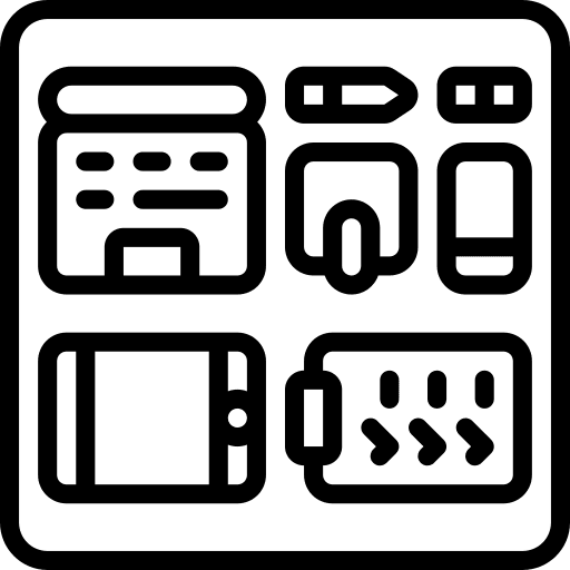 Desk smartphone desk time and date icon