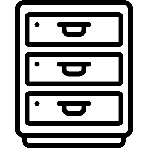 Filing cabinet storage time and date document icon