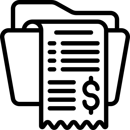Folder transaction receipt invoices icon