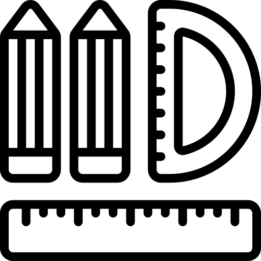 Stationery ruler pencil time and date icon