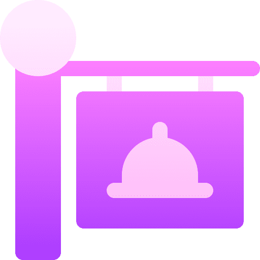 Restaurant food and restaurant signaling signboard icon