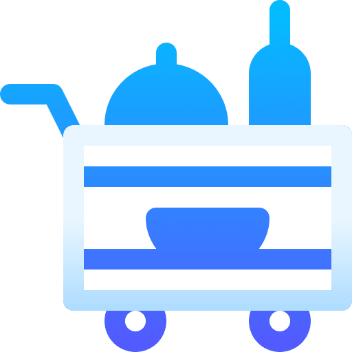 Serving cart hot food hotel serving dish icon