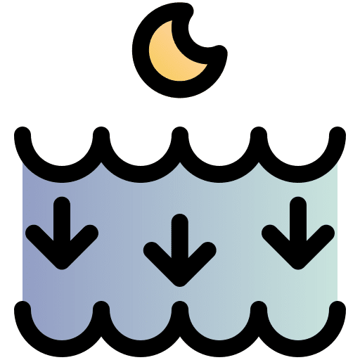Low tide low tide night ocean icon