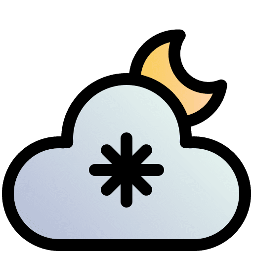 Night moon snow cloud icon