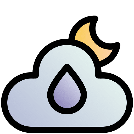 Night weather rain moon icon