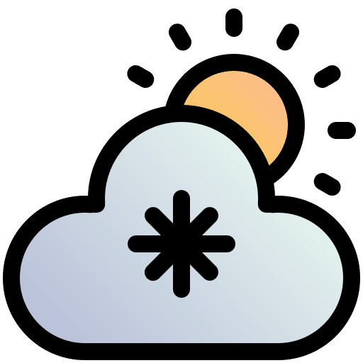 Snowy weather snowy sun icon