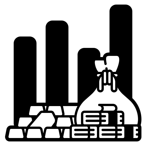 Stock market benefits graph financial icon