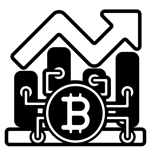 Cryptocurrency financial statistics stock icon