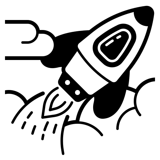 Startup undertake rocket business and finance icon