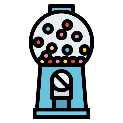 Candy machine sugar food gum icon
