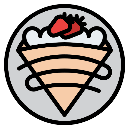 Crepe strawberry sweet sugar icon
