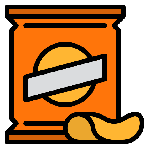Potato chips potato chips bag crisps icon