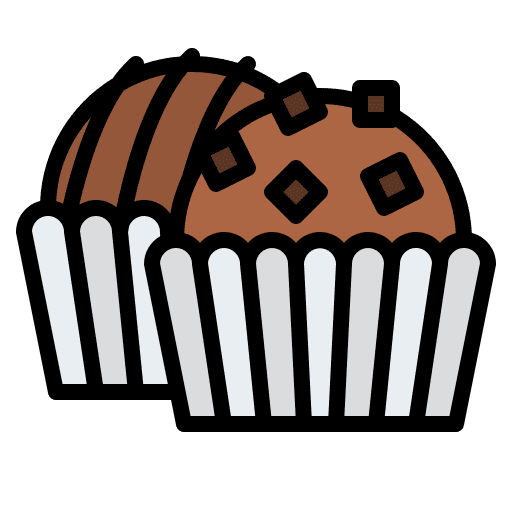 Truffle candy chocolate food and restaurant icon