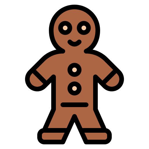 Gingerbread man food and restaurant xmas sweet icon