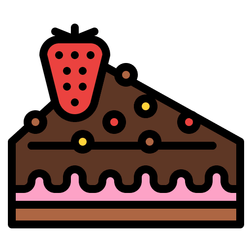 Strawberry cake food and restaurant bakery dessert icon