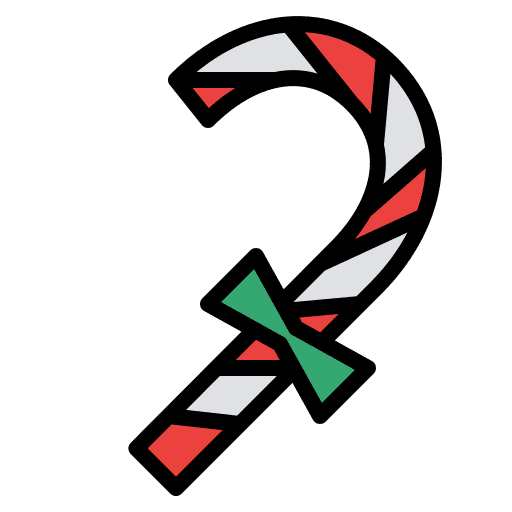 Candy cane christmas candy cane ribbon icon