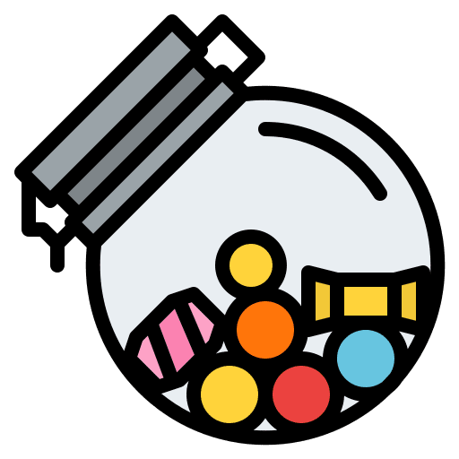 Candy jar sugar lollipops food and restaurant icon