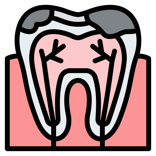 Decayed dental dental care caries icon