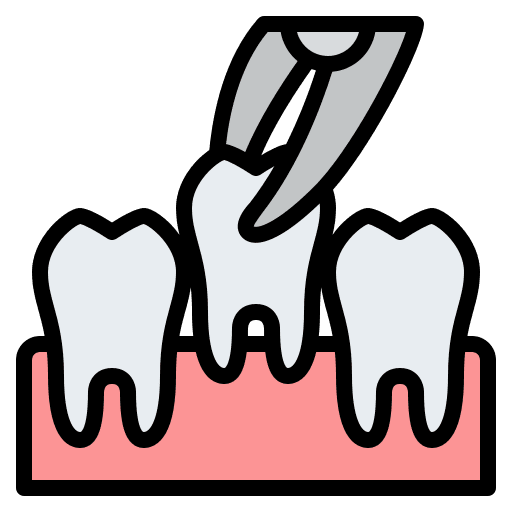 Tooth extraction clinic healthcare and medical tooth icon