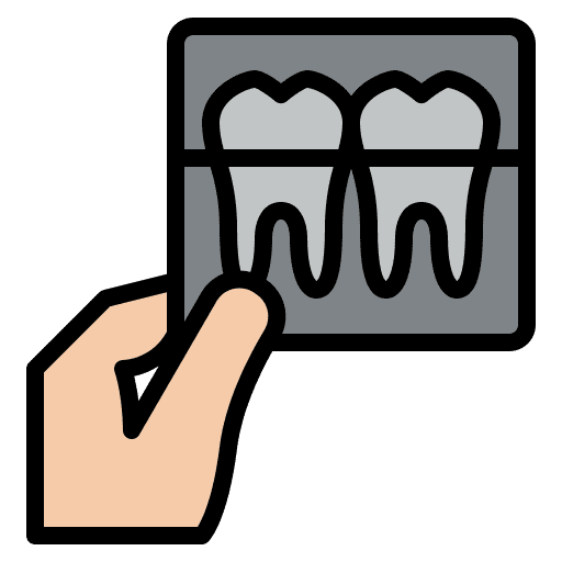 X ray teeth dental dental record icon