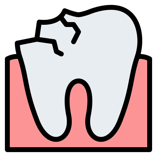 Dental caries dentistry dental caries broken icon