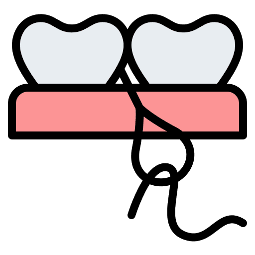 Dental floss tooth cleaning healthcare and medical icon