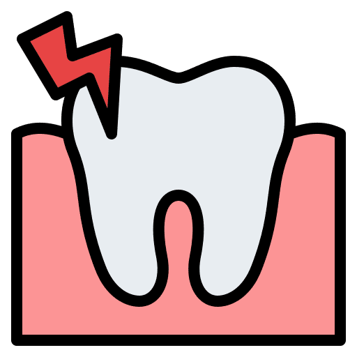 Toothache healthcare and medical dentist sensitive icon