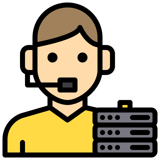 Callcenter technical support server communications icon