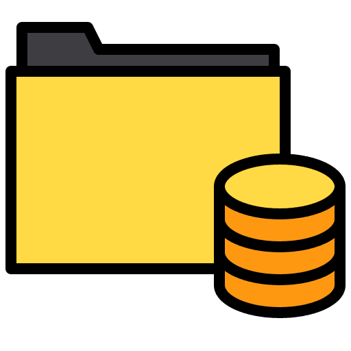 Folder web hosting database seo and web icon