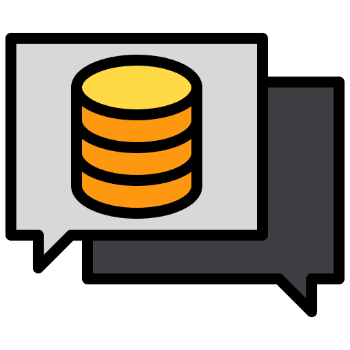 Chat database chat bubble seo and web icon