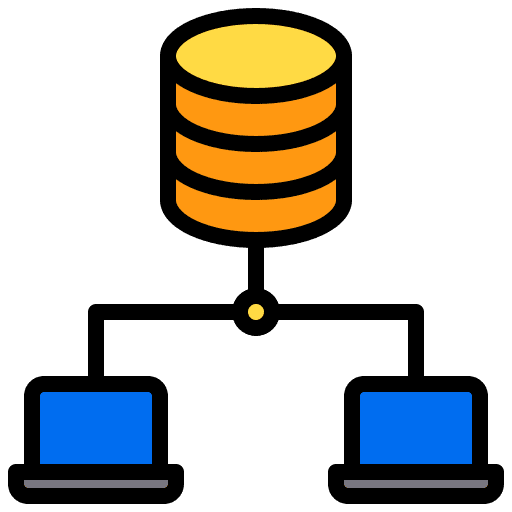 Database seo and web hosting server icon