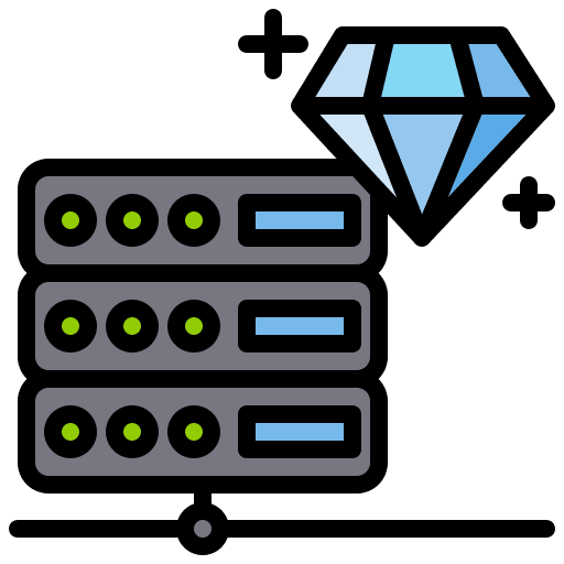 Diamond storage database hosting icon