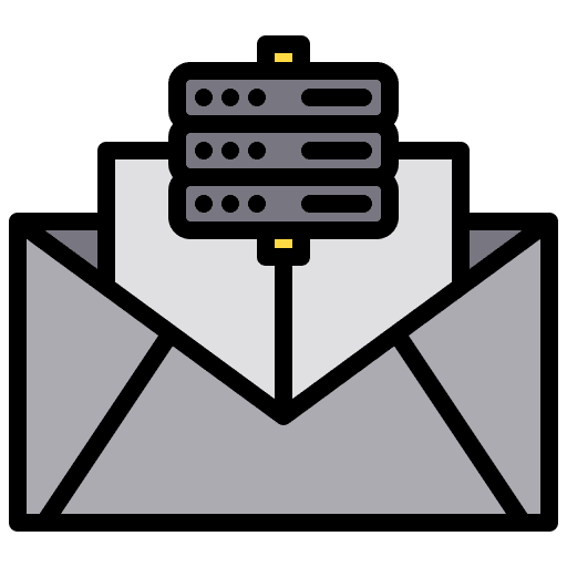 Mail server web hosting envelope icon