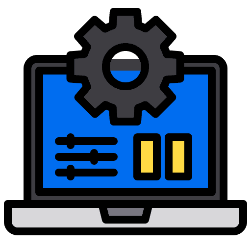Setting laptop seo and web setting icon