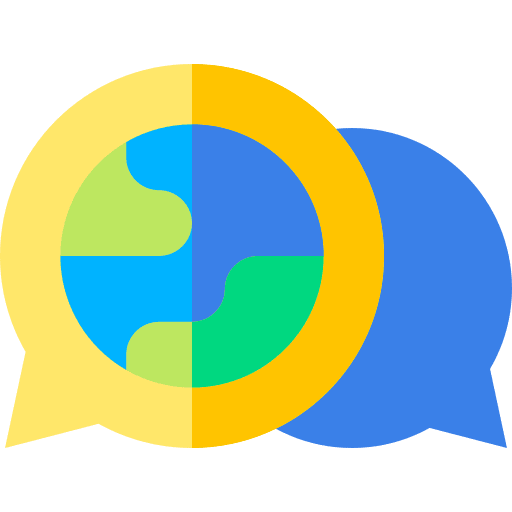 Chat bubble chat bubble globe planet earth icon